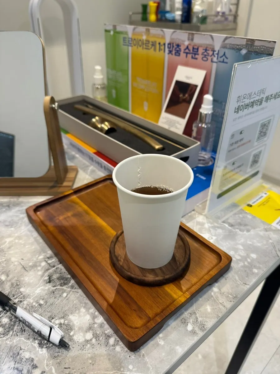 Warm tea served after the treatment