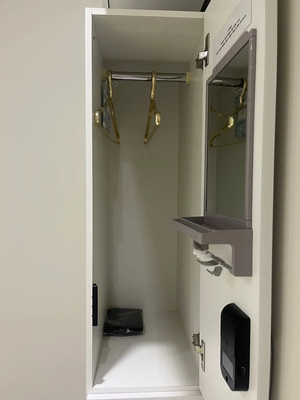 Clothing locker inside the treatment room