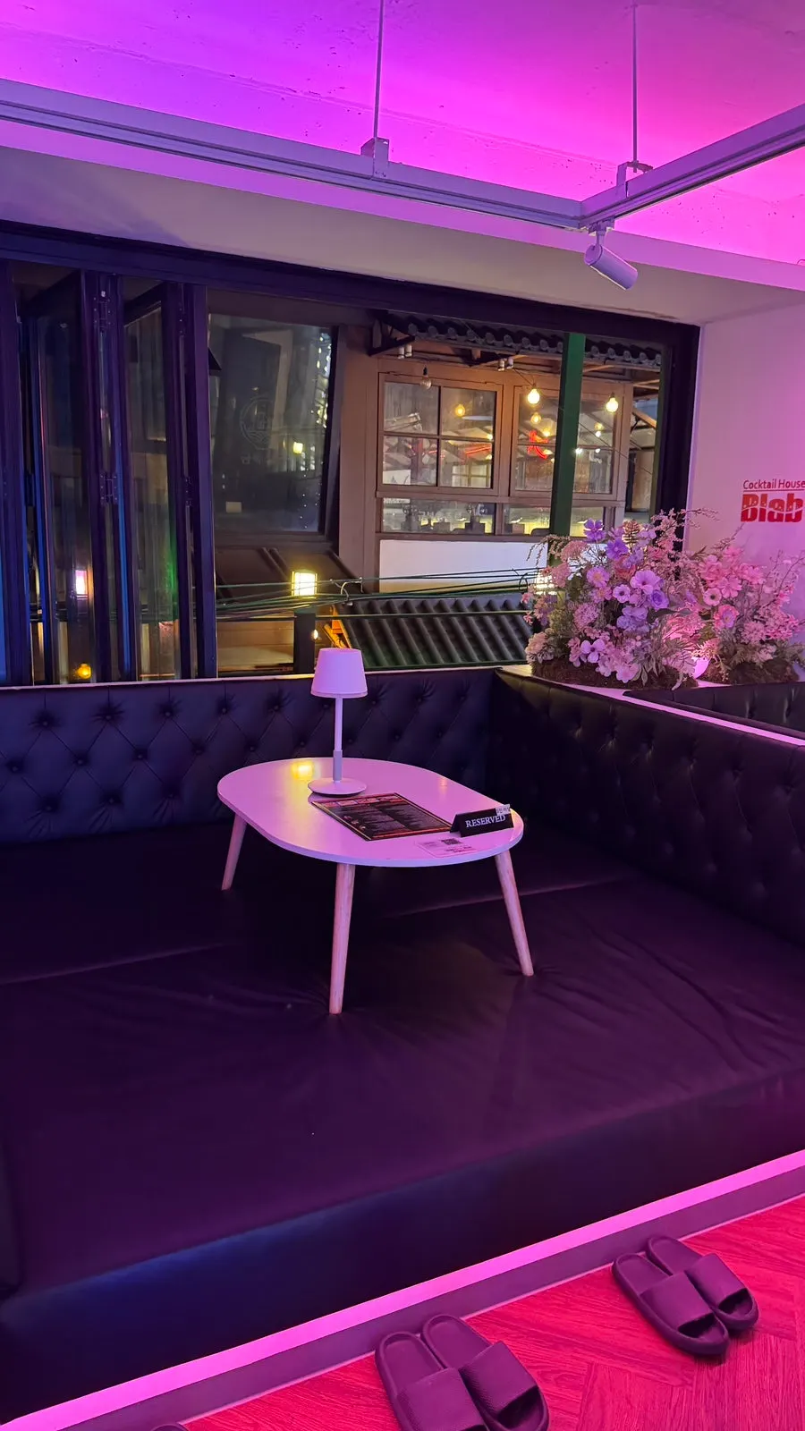 Bar area where cocktails are made at V-Lab Konkuk