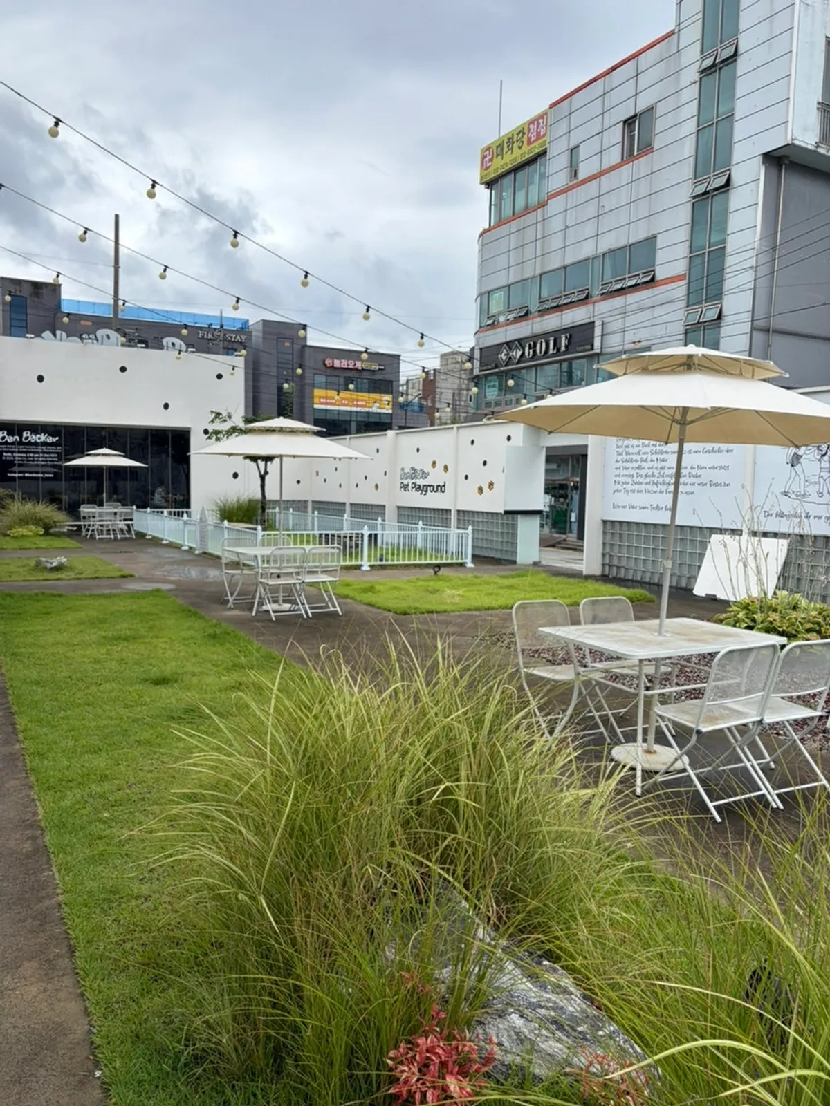 Stylishly decorated outdoor terrace seating