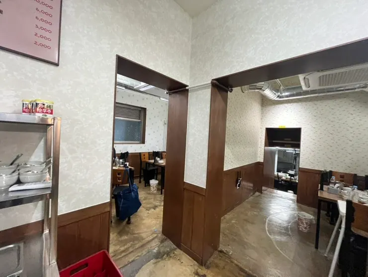 Interior space of the renovated-house pork belly restaurant