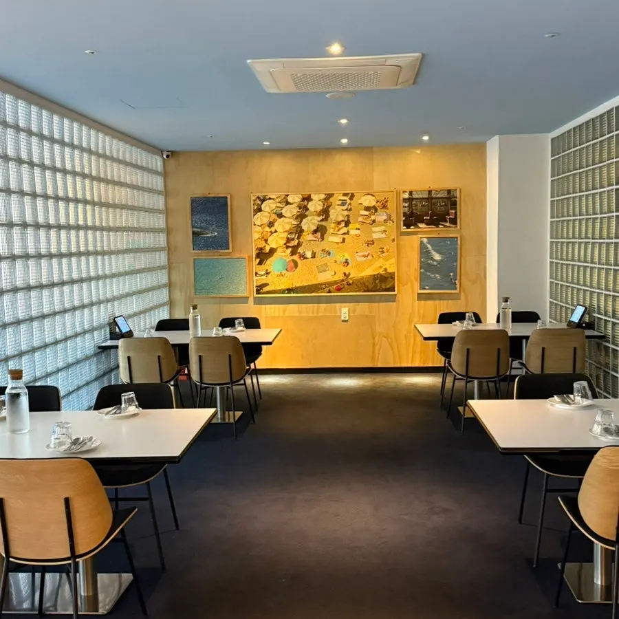 Spacious seating divided by partitions