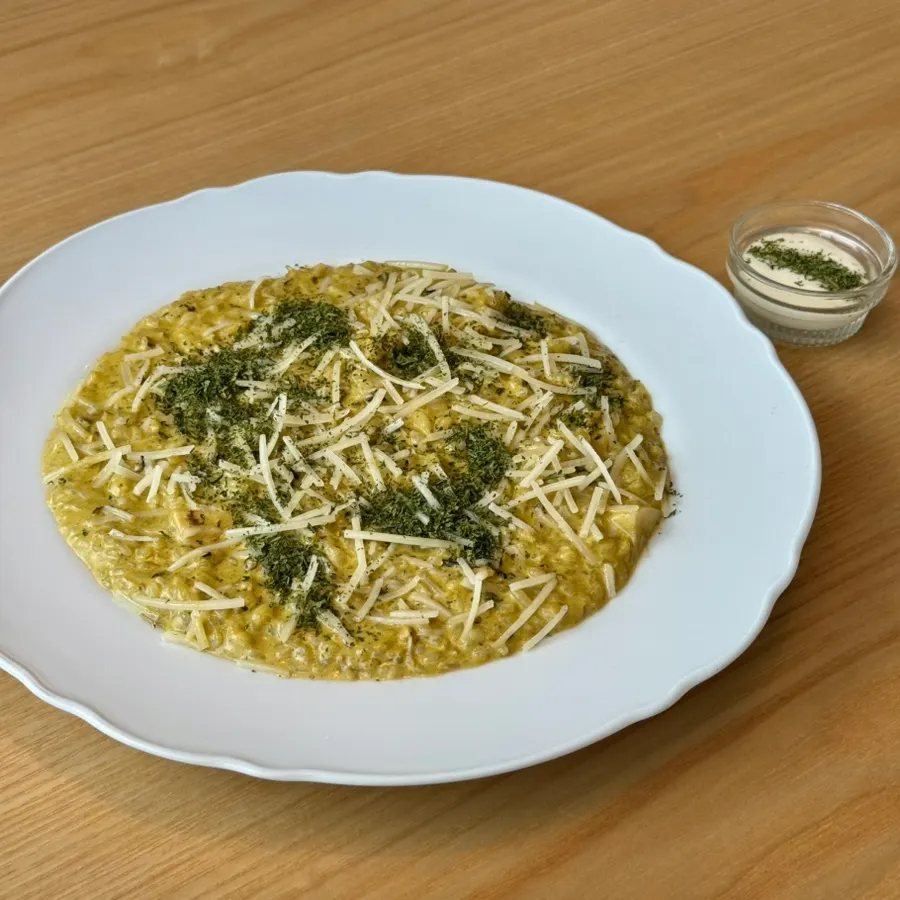 Abalone innards cream risotto