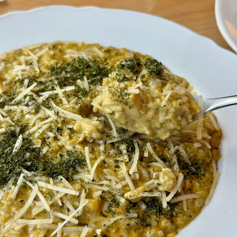 Cream risotto with plenty of sauce
