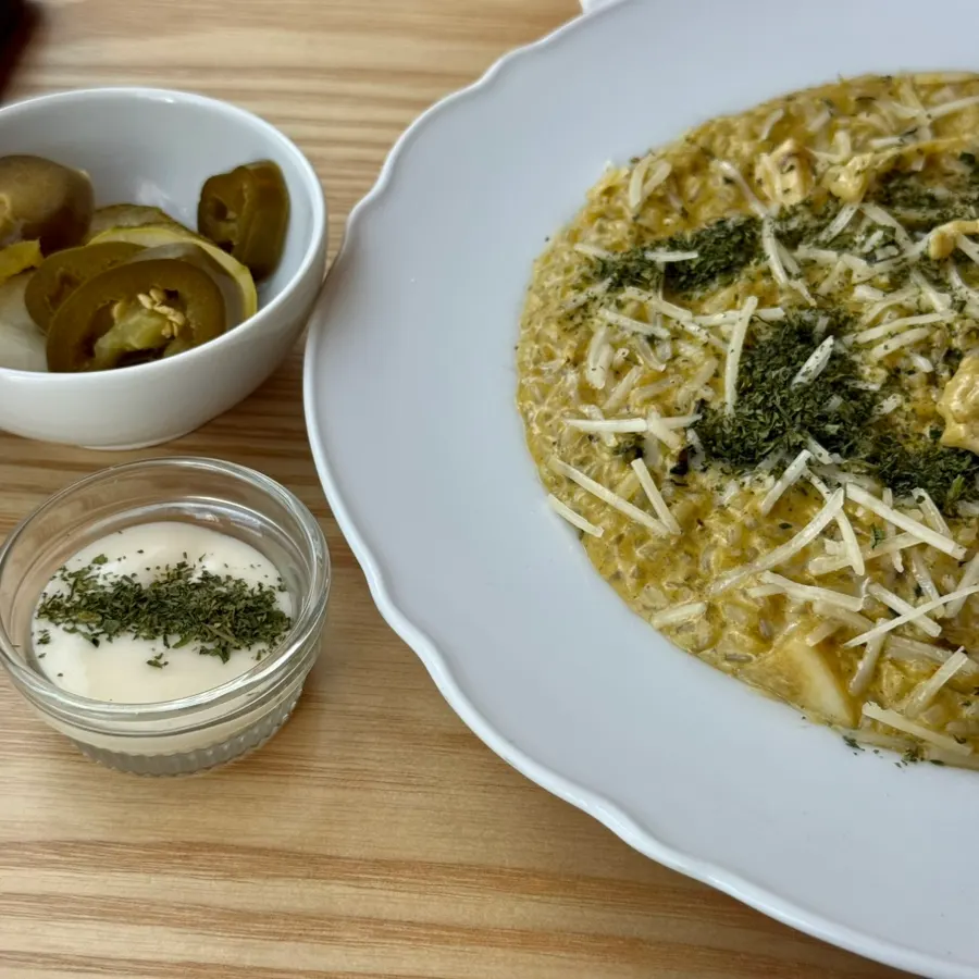 Cream risotto with abalone