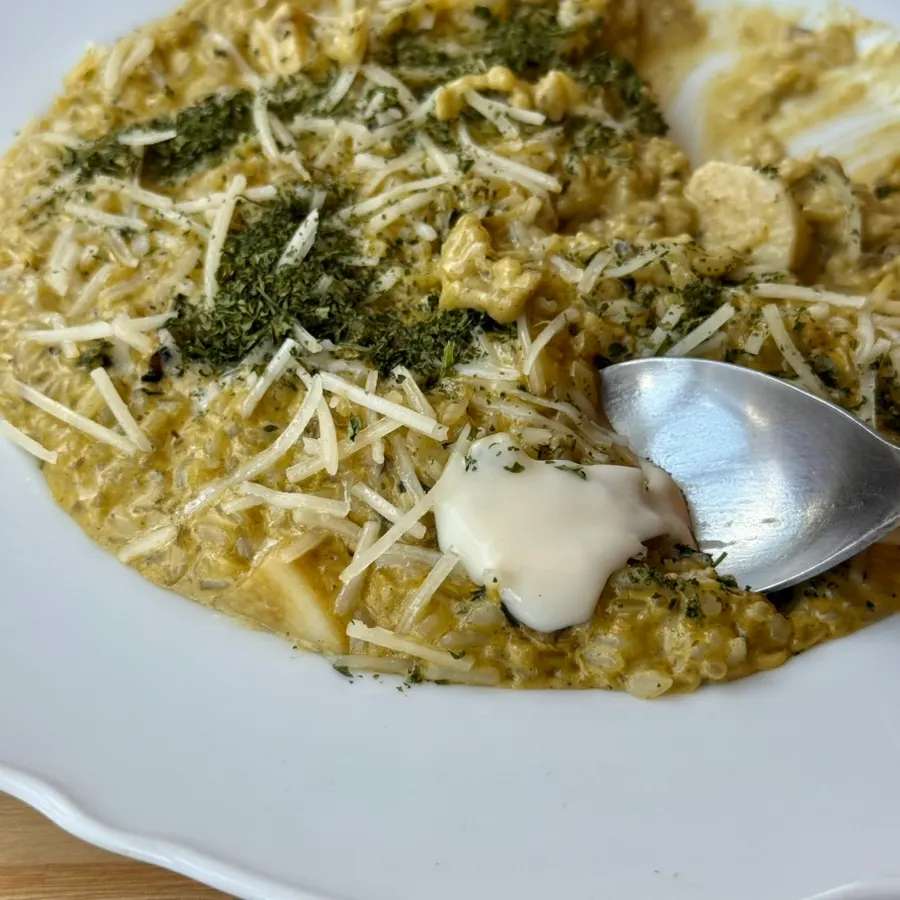 Sauce served alongside the risotto