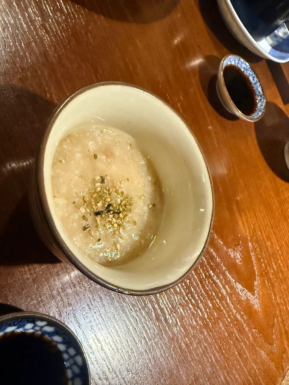 Pre-meal porridge and appetizer plate