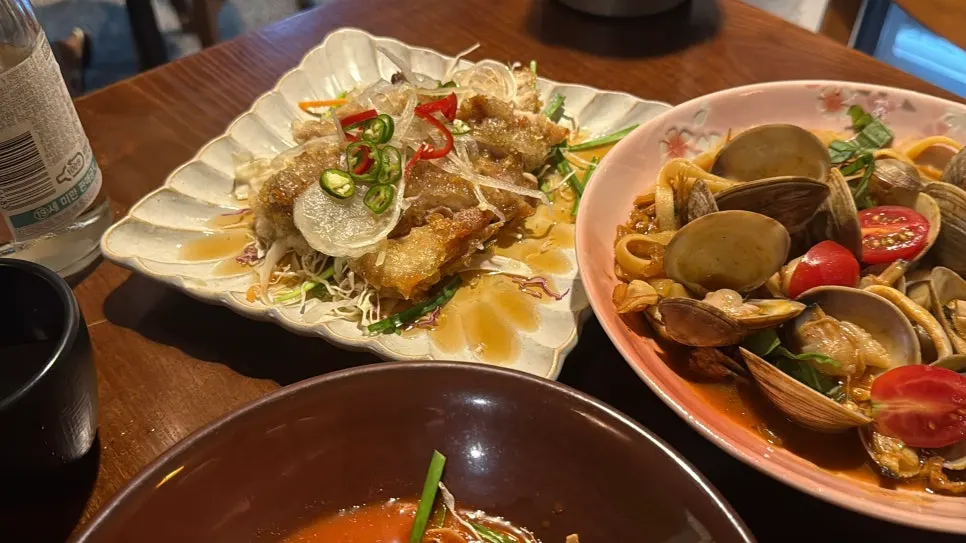 An aged sashimi plate at Namhae Mulgogi near Beomgye Station