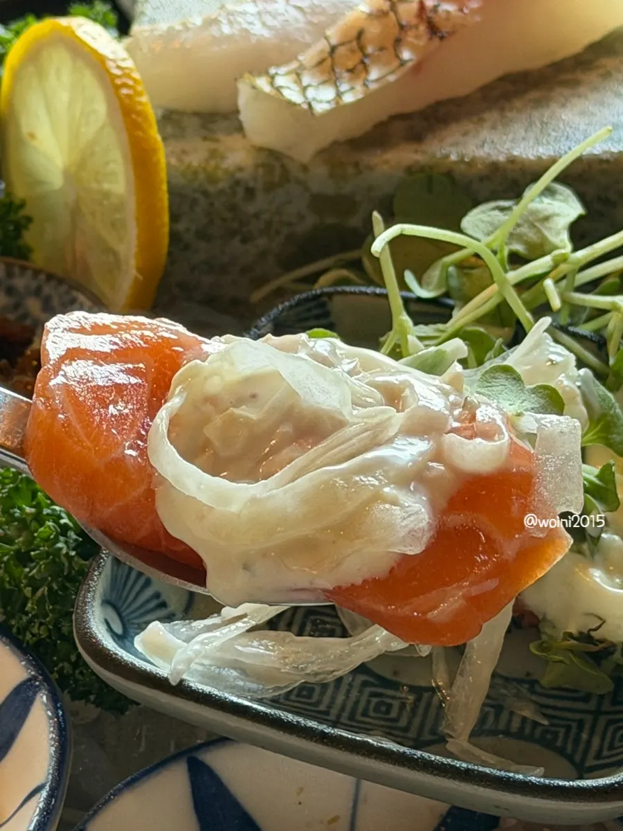 A thick slice of aged sashimi