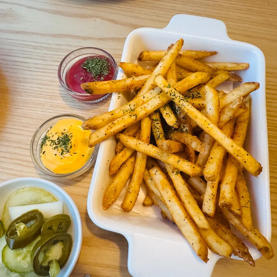 Order of fries on the table