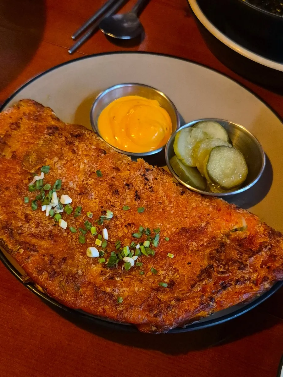 Ordered gopdoritang and sweet potato kimchi pancake