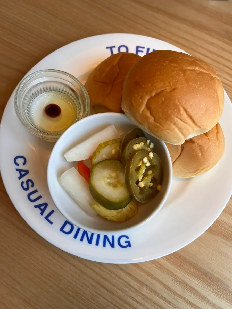 Morning bread and pickles served before the meal