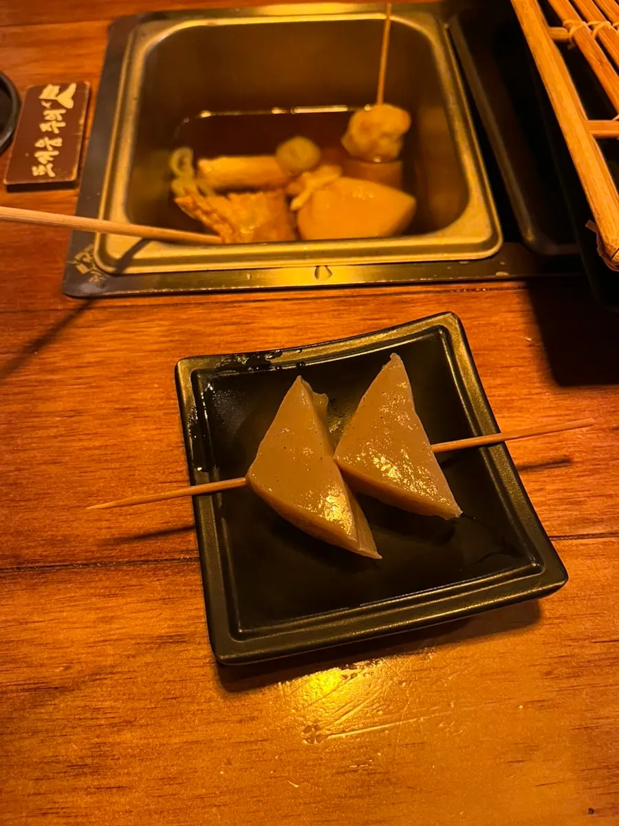 Fish cake balls and black konjac