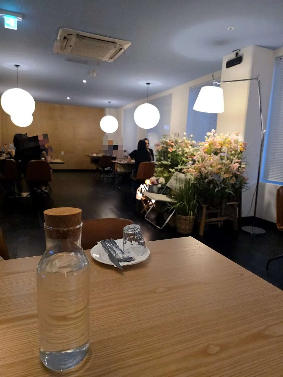 Interior divided into zones by lighting level