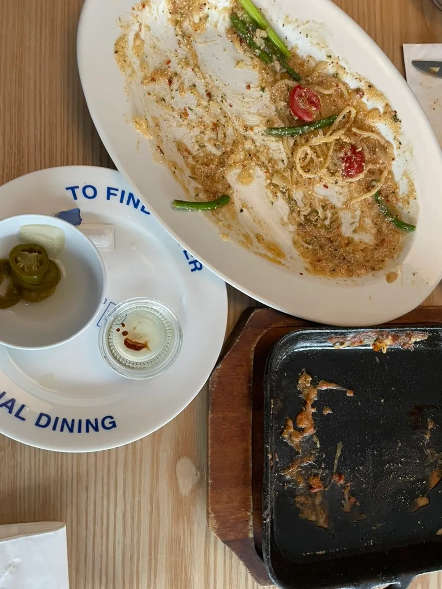 Empty plates after the meal