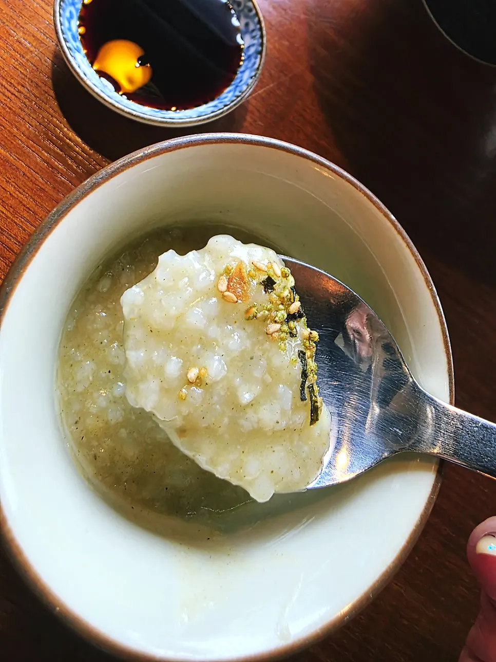 Pre-meal porridge at Namhae Mulgogi Anyang