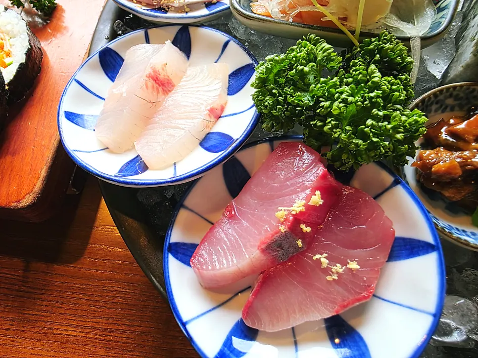 A plate of self-aged sashimi