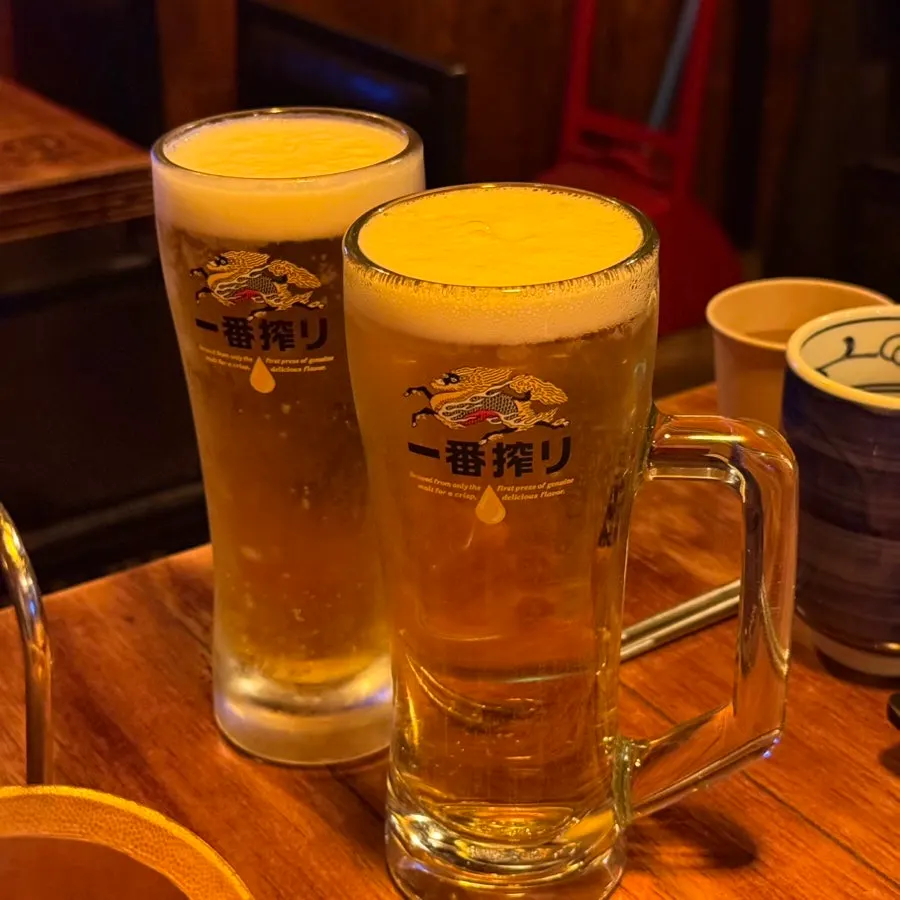 철길부산집 범계점 기린 생맥주 두 잔