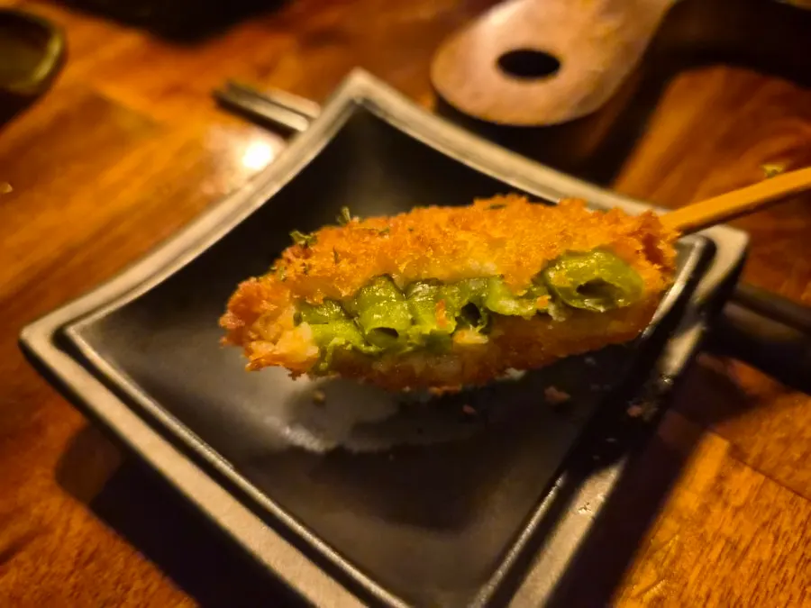 Hairtail and potato kushikatsu