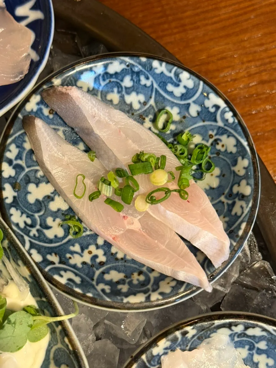 Close-up of kelp-aged assorted sashimi