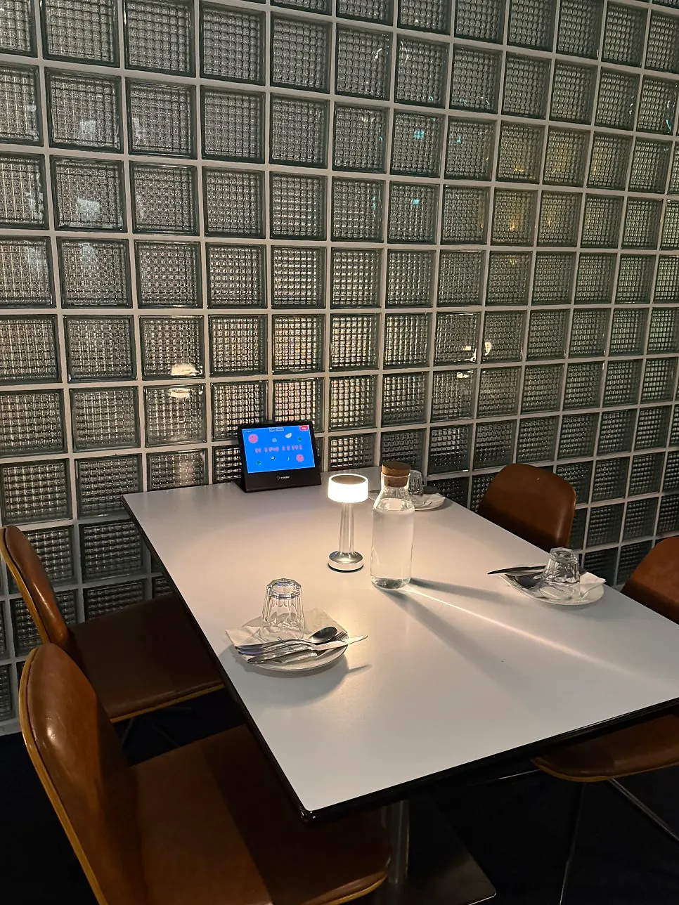 View of the dining room with guests eating