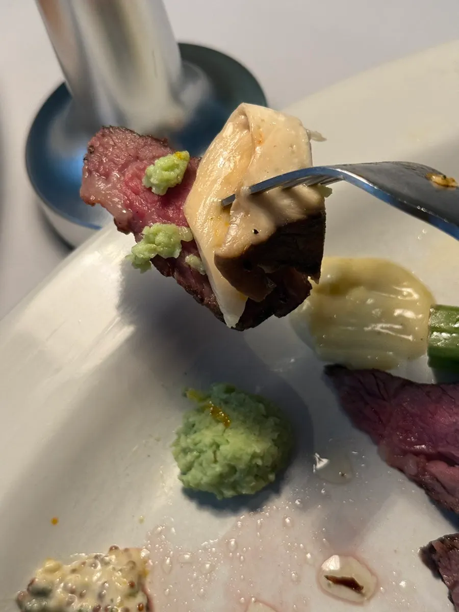 A piece of chuck flap topped with wasabi