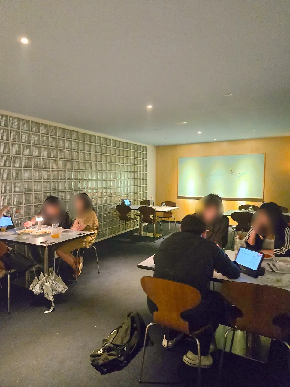 Seating layout with four tables in one section