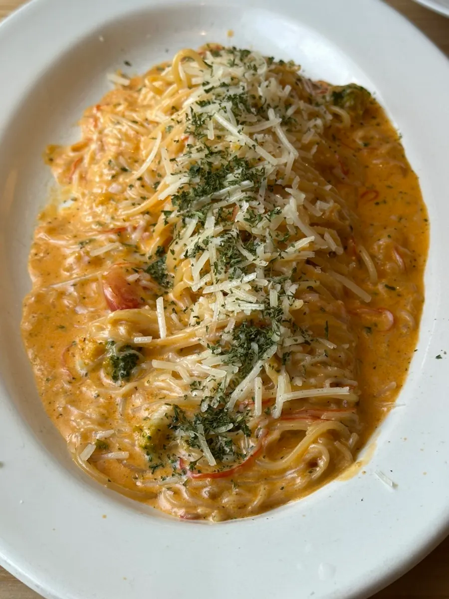Spicy crabby pasta in a spicy cream sauce
