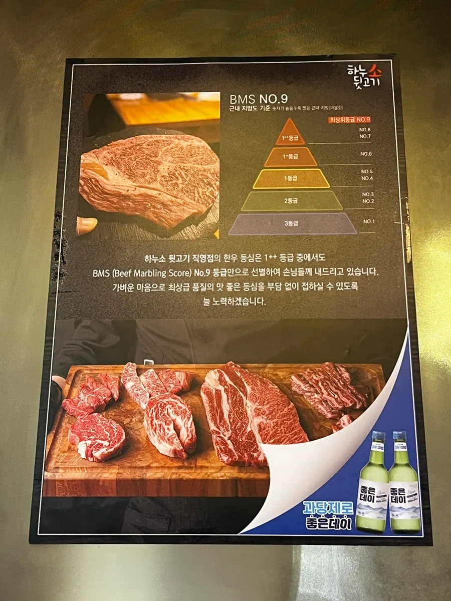 Hanwoo yukhoe served alongside soju