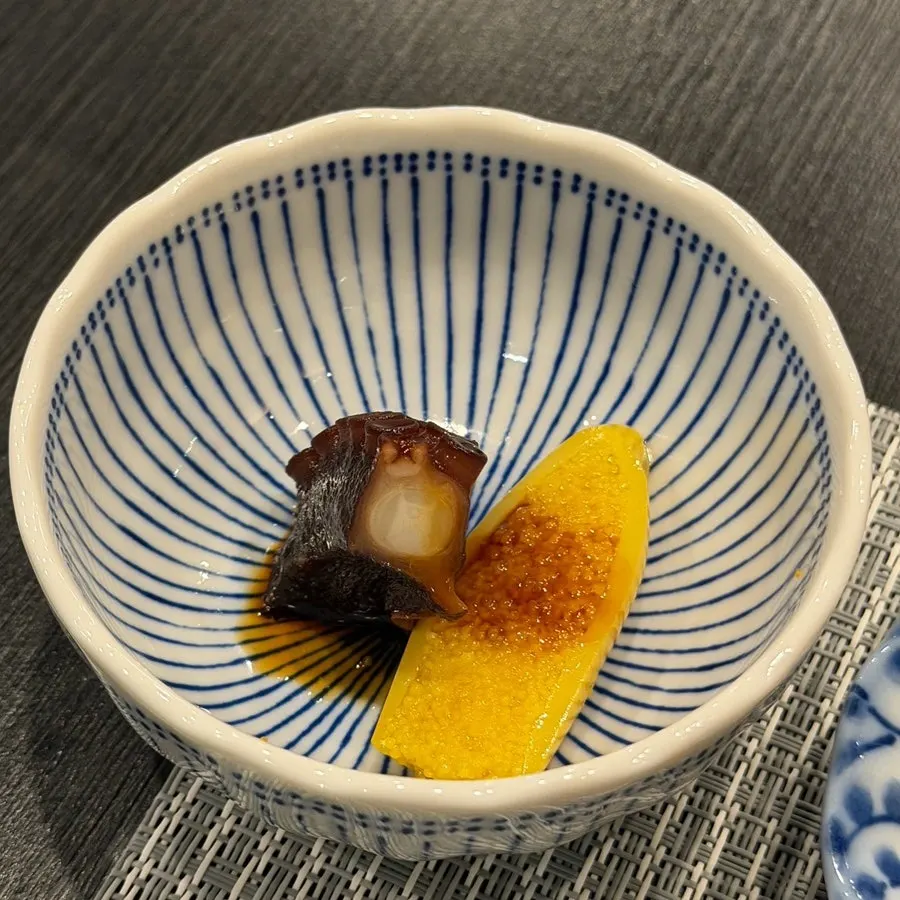 Braised octopus and squid roe