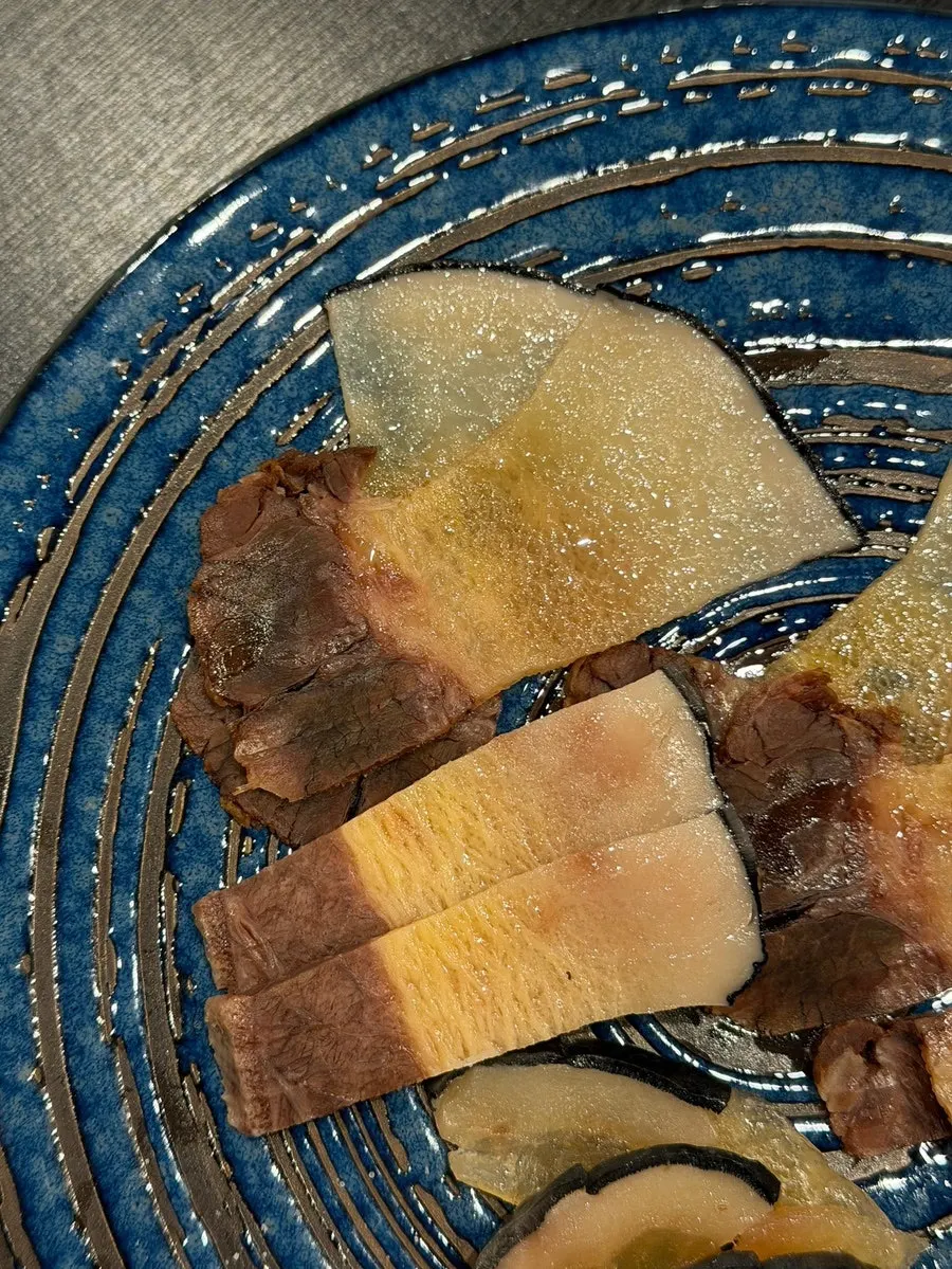 The anticipated whale meat course