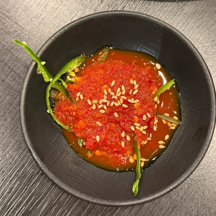 Whale meat with house sauce