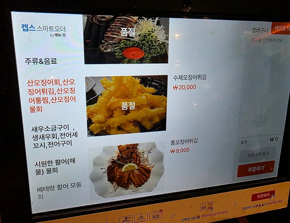 Menu board listing mixed sashimi and single-fish sashimi options