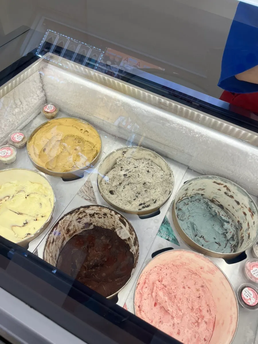 과일 맛 아이스크림 진열 케이스