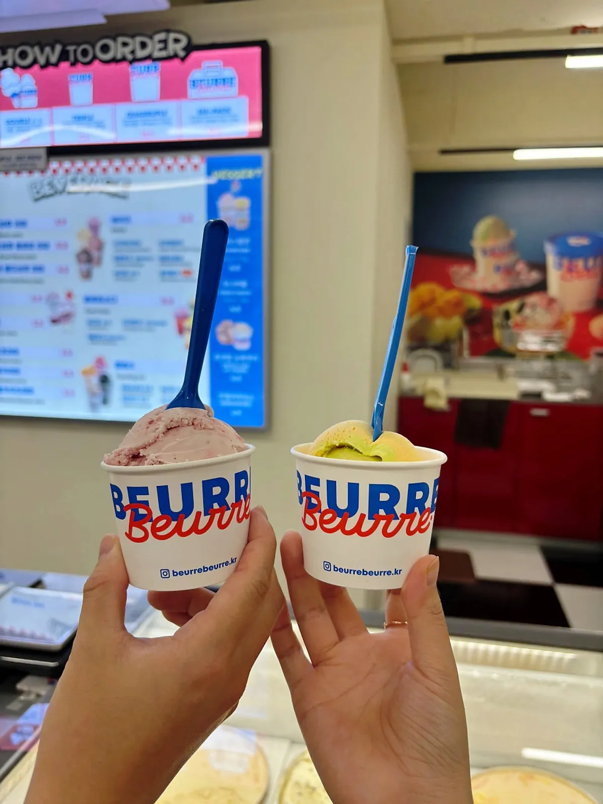 Melon mango and Real Daughter ice cream cups