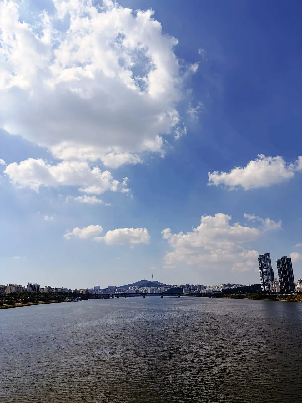 View of the Han River bridge crossed after ice cream