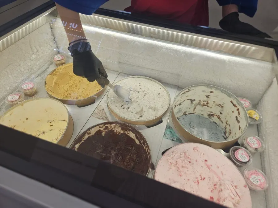 프리미엄 버터 아이스크림 맛 진열