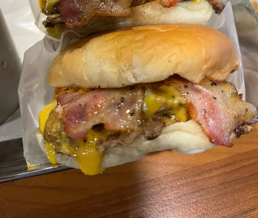 Double Bacon Cheese Burger with two patties