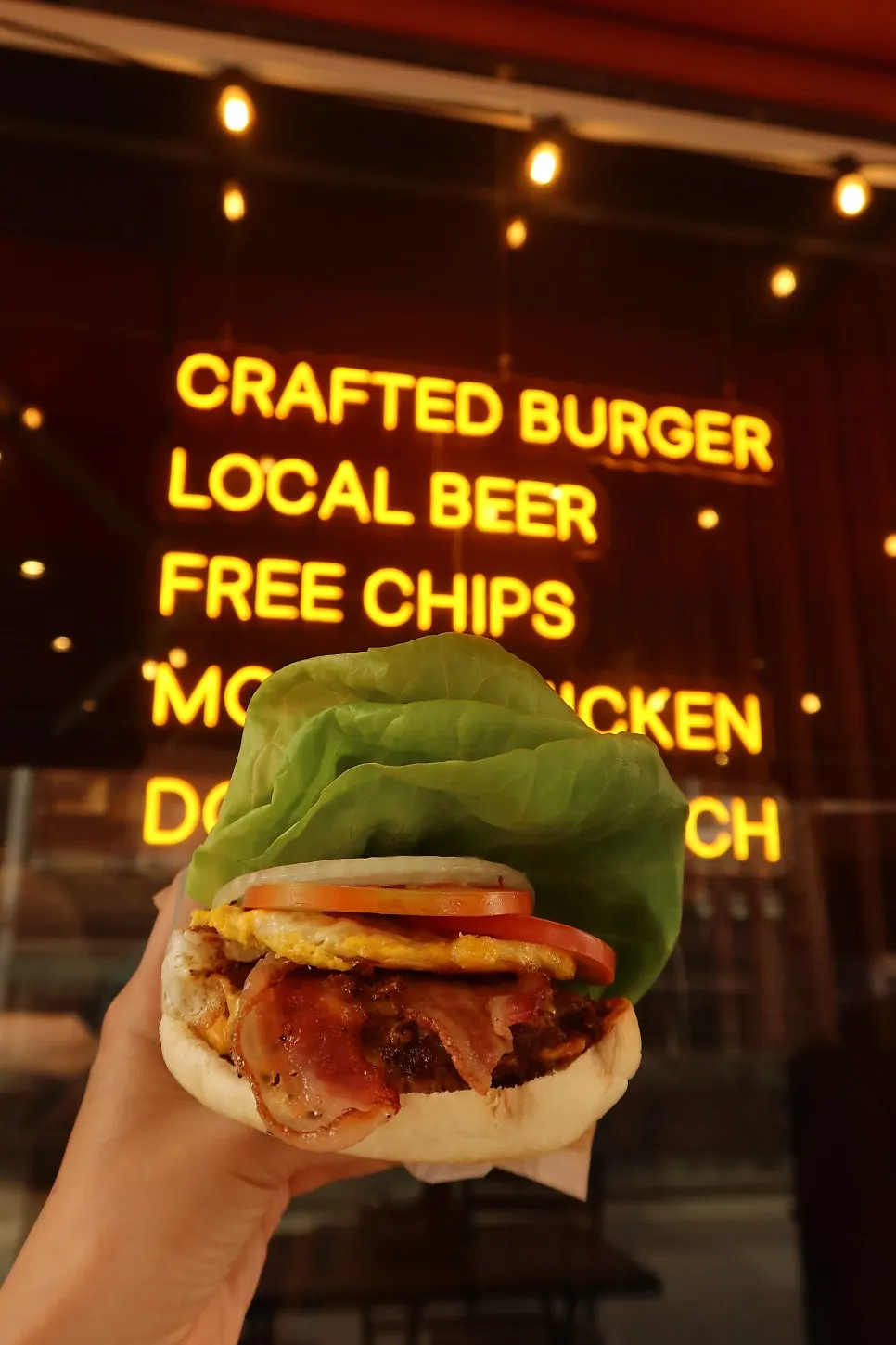 The Tamyok Burger with two thick patties