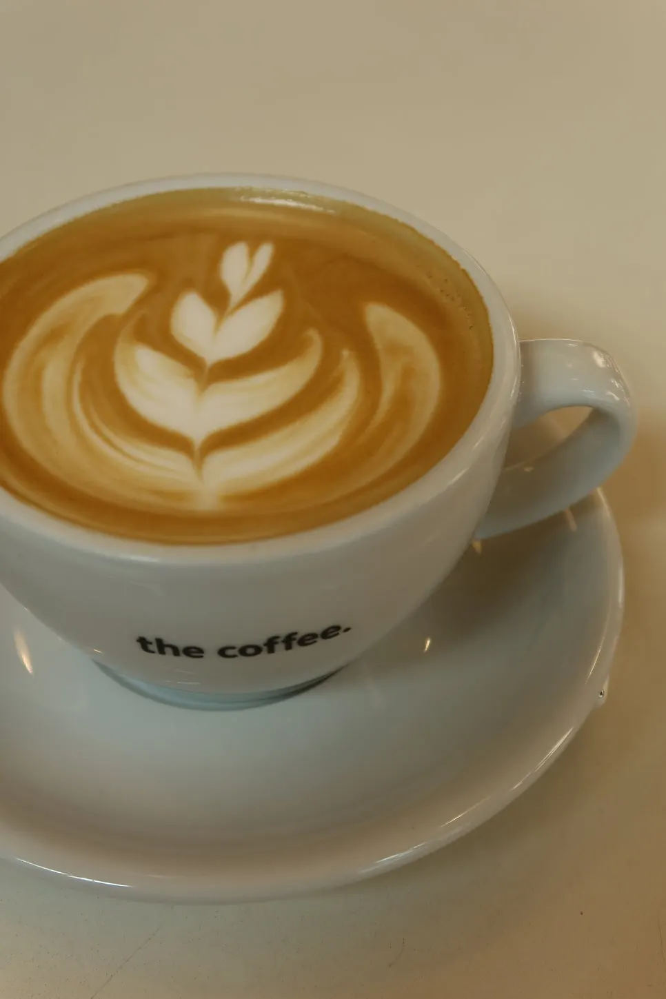 Latte art from Seoul Forest's the coffee