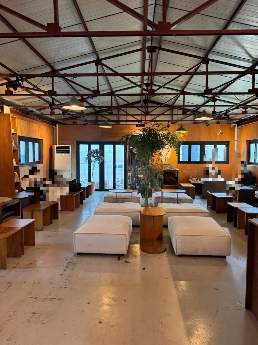 Wood-toned interior of Biat Seongsu