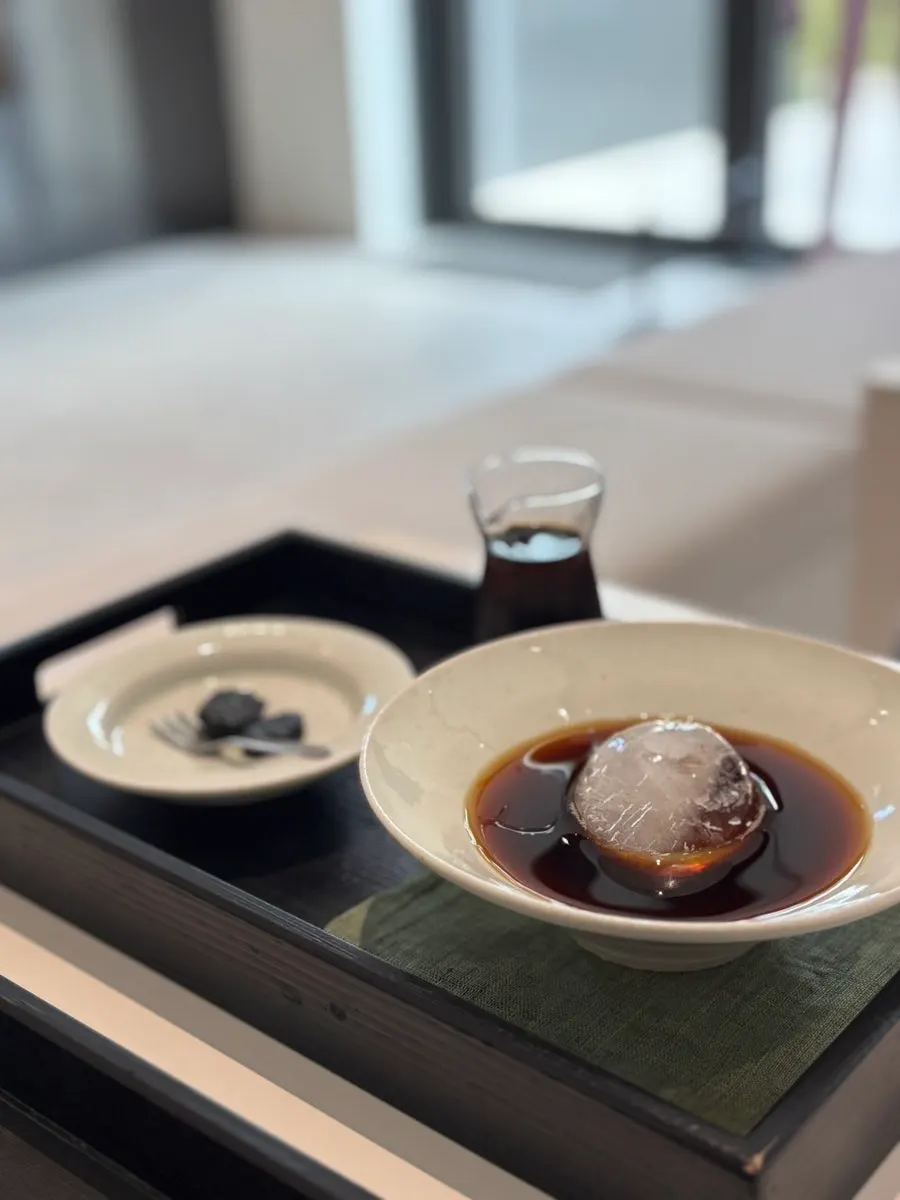Danhobak bingsu topped with jocheong at Bibibidang Gyeongju
