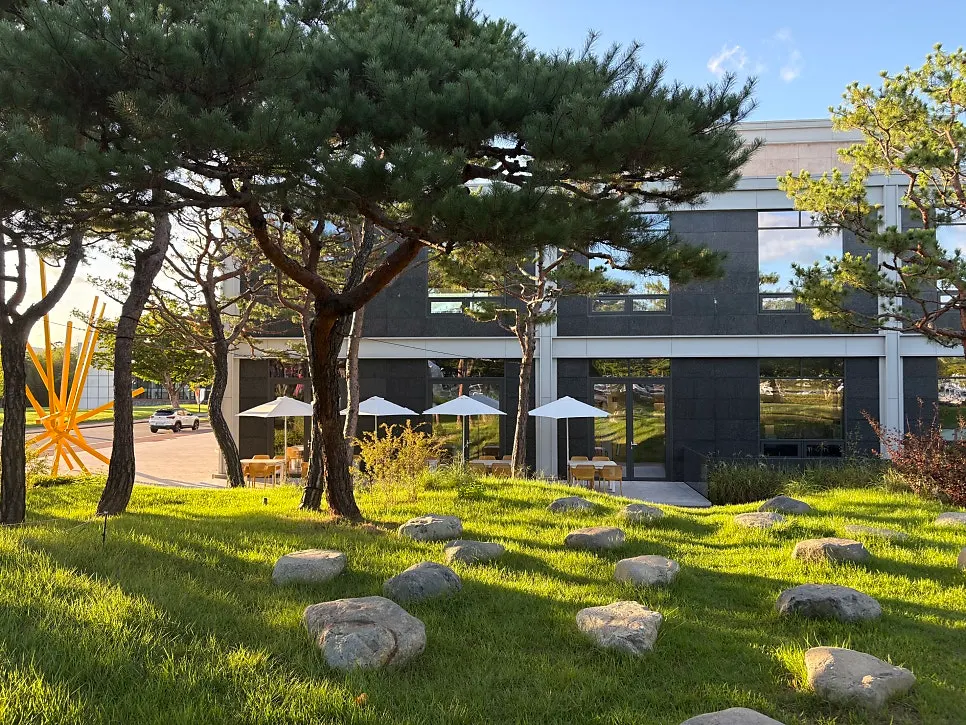 Café exterior with the Bibibidang Gyeongju sign visible