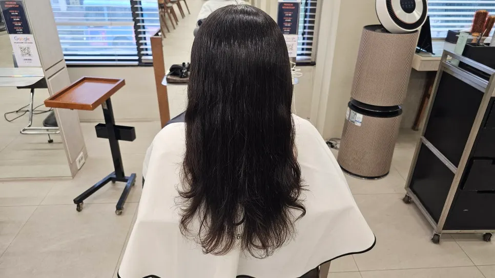 클리닉 마무리 후 드라이 장면