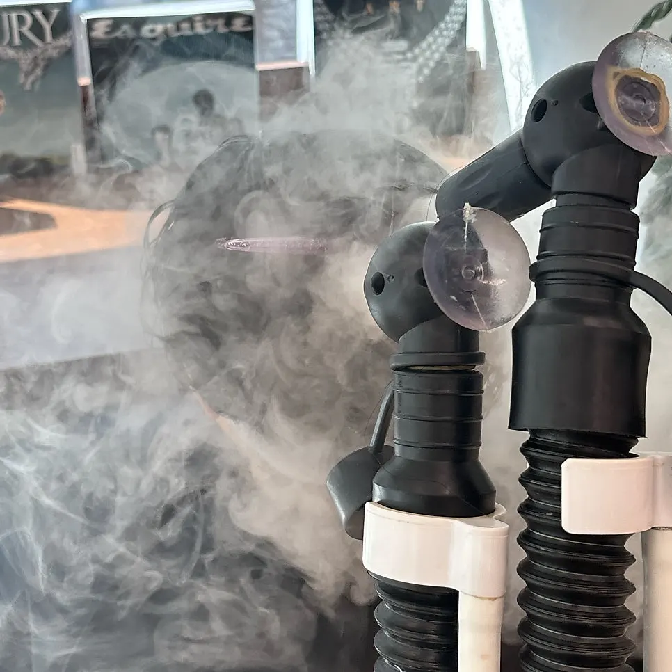 Nano-steam supplying moisture to the hair