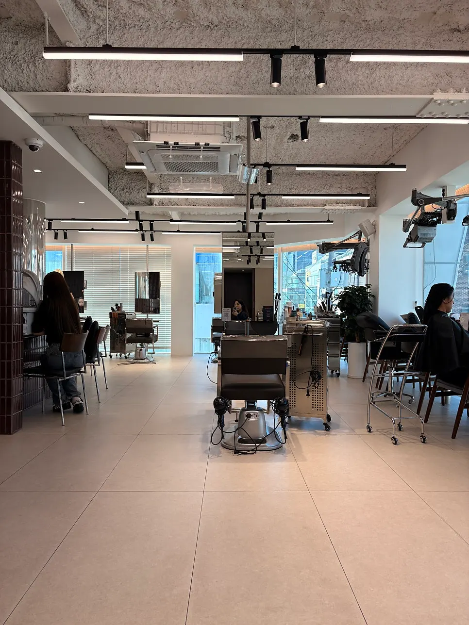 Spacious, stylish salon interior