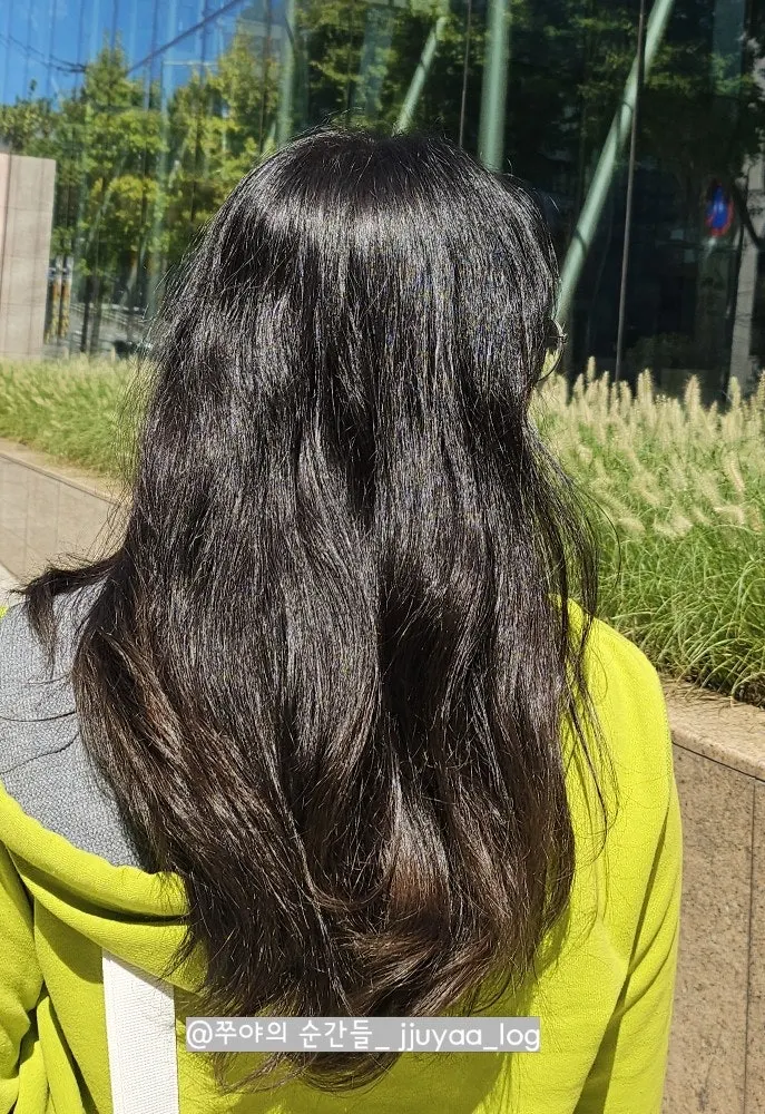 Hair damaged by bleaching and self-dyeing before the treatment