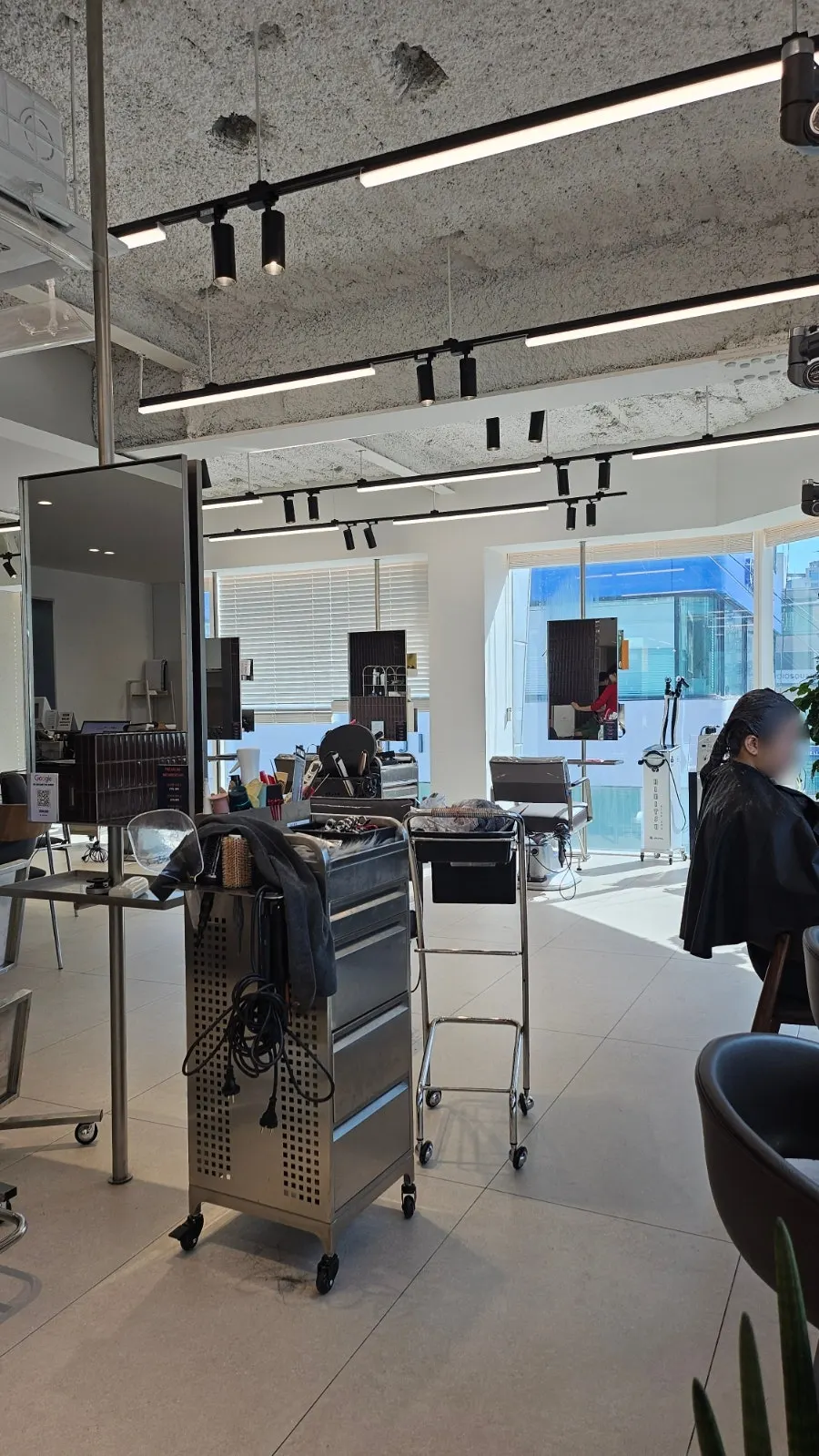 Compact interior seating at Biorn Hair Apgujeong Rodeo