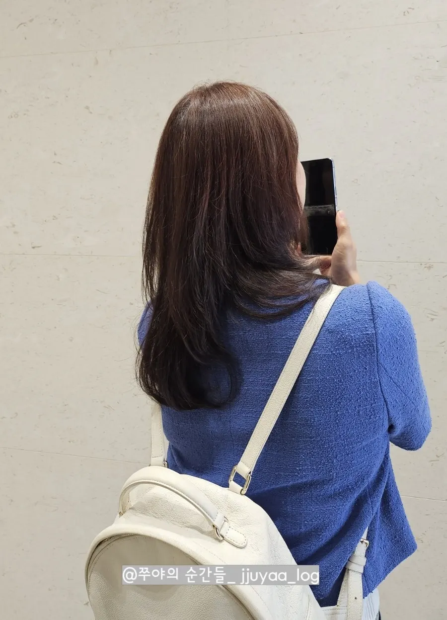 Tidied hair viewed from behind