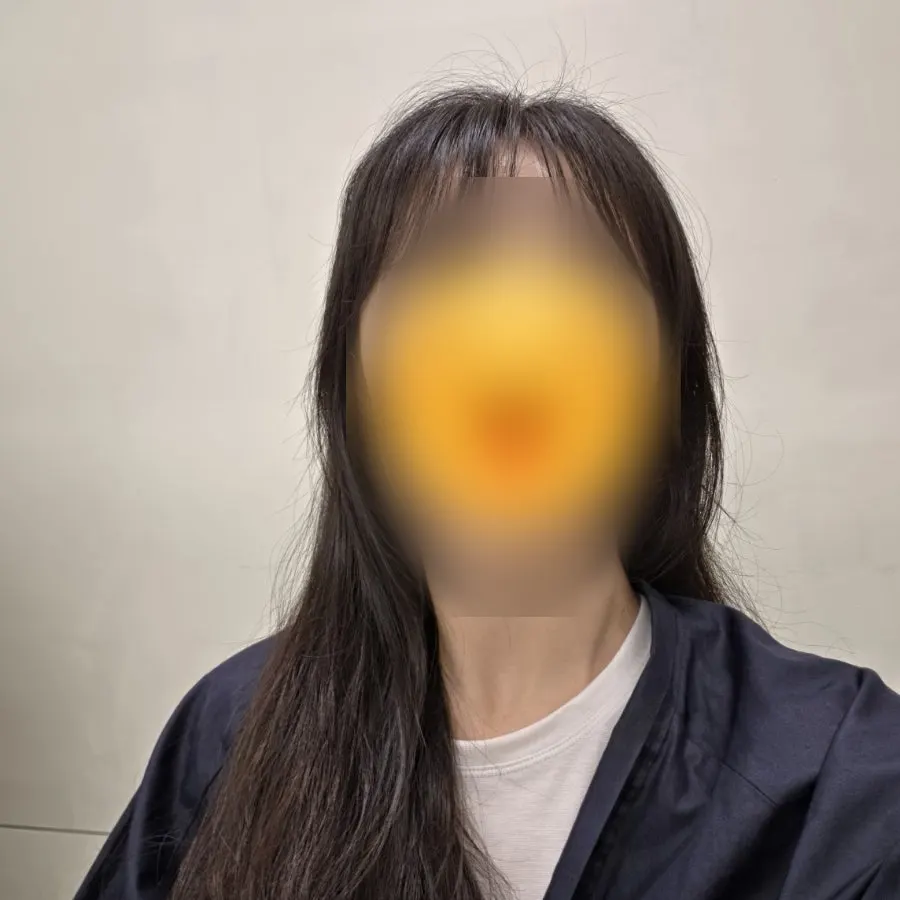 Long hair before the perm treatment